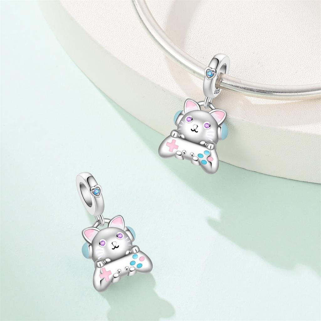 Медный геймпад контроллер играть игры консоль шармы подходят оригинальные бусины браслет для женщин ювелирные изделия подарок для изготовления