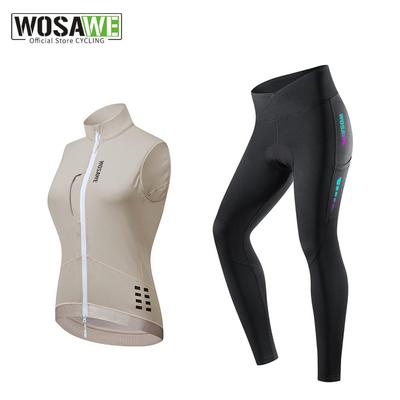 WOSAWE осень/зима женский ветрозащитный флисовый безрукавный теплый жилет светоотражающие силиконовые вставки велосипедные штаны шоссейный велосипедный костюм