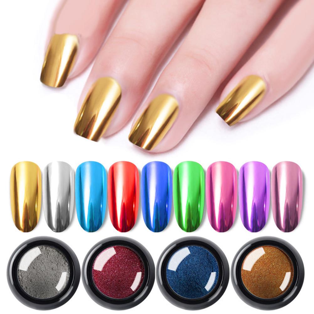 Beautyful Lady Pro 12 цветов блестящий металлический зеркальный порошок для ногтей пигмент маникюрный инструмент