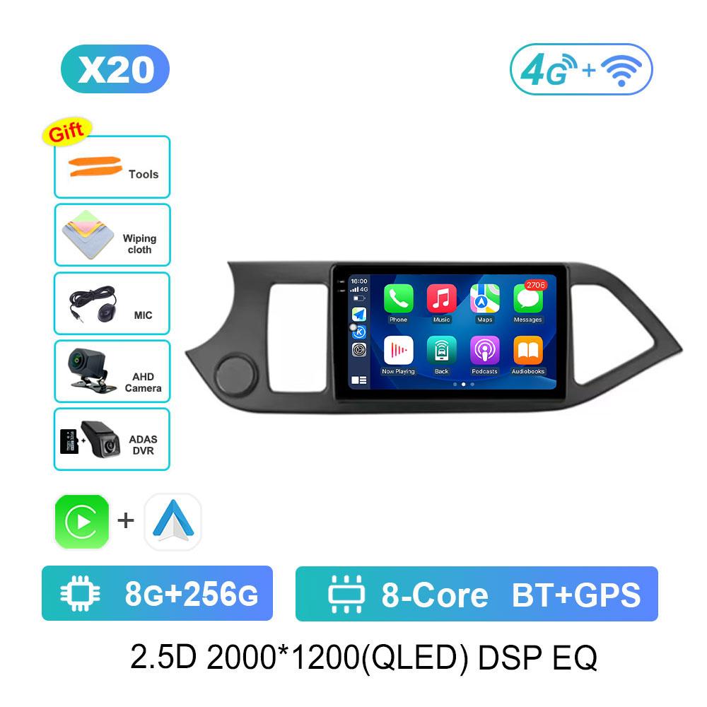 Автомобильный видео мультимедийный плеер DSP Стерео для KIA PICANTO Morning 2011 - 2017 Система Android GPS Навигация WiFi IPS Экран 4G Bluetooth