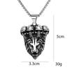 New European and American Retro Jewelry Titanium Steel Lion Head Pendant Necklace