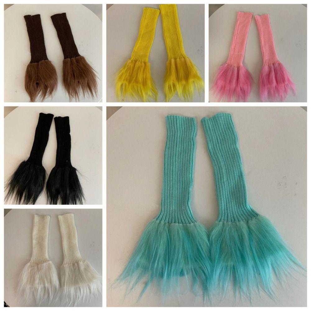 Лолита Плюшевые гетры Пэчворк Накладка на ноги Y2K Эластичные чулки Женщины Женский