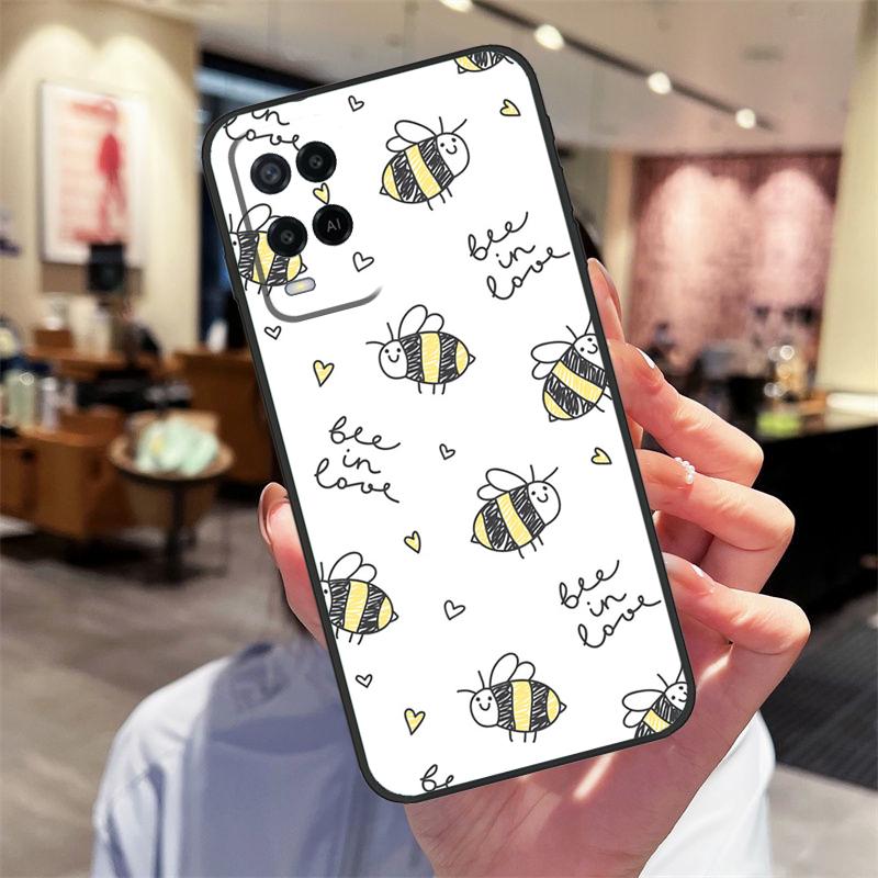 Чехол с узором пчелы и шмеля для Oppo A40 A60 A80 A18 A38 A58 A78 A98 A16 A76 A96 A15 A17 A77 A74 A94 A54 A57S