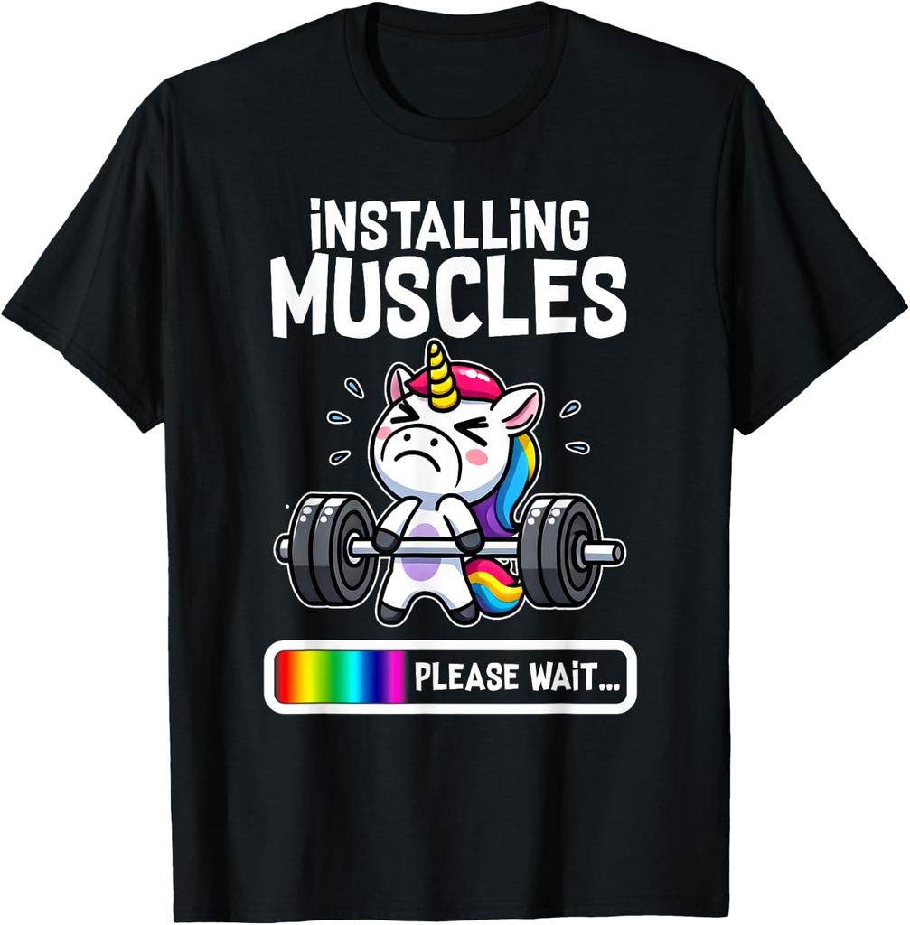 Funny Cute Unicorn Workout Gym Fitness Weightlifting Gift T-Shirt