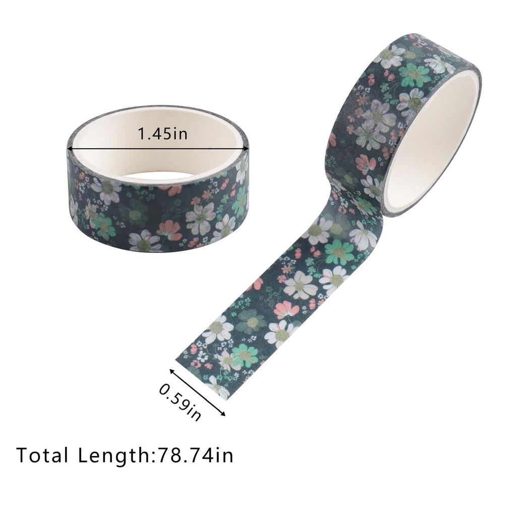 24pcs Blooming Flower Washi Tape Set 15mm Floral Adhesive Masking Tapes Decoration Stickers Home DIY Art Album Supplies