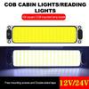 1pcs White Cob 108 SMD Led 12v 24v Panel Dome Lamp Auto Car Interior Reading Plate Light Roof Ceiling Interior Wired Lamp