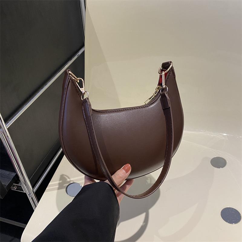 Женские сумки, сумки подмышками, модные сумки через плечо, простые однотонные сумки в форме полумесяца, универсальные сумки для поездок на работу