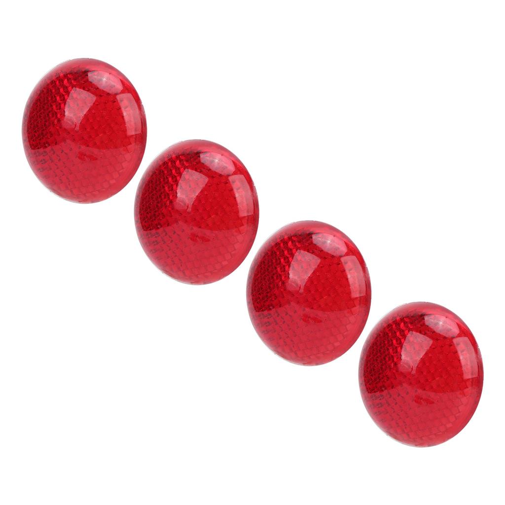 4PCS Red Reflector Round 3Dimensional ABS Decoration Protection Decal for Automobile Motorcycle