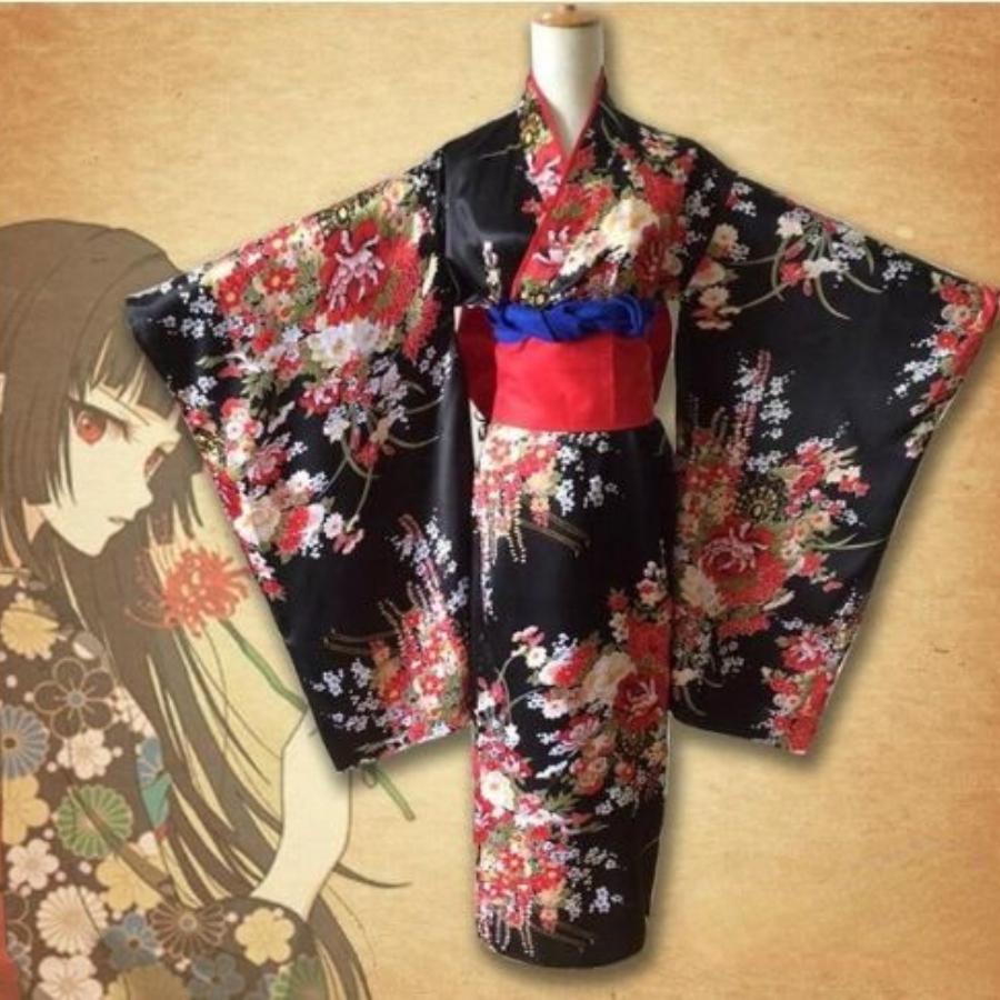 New Hell Girl Enma AI COS and Gorgeous All-match Animation Cosplay Women Kimono