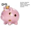 Ceramic Crown Pig Piggy Bank Golden Dot Cartoon Pig Coin Money Bank Home Office Bookshelf Desktop Decoration Ornament Kids Adults Gift