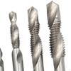 6 Pieces Combination Drill Tap Bits HSS Spiral M3 M4 M5 M6 M8 M10 Tapping Tool