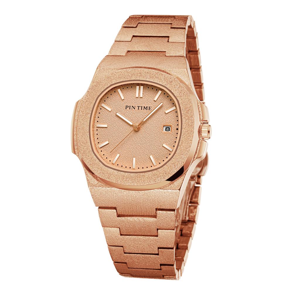 Матовая поверхность кварцевые часы мужские роскошные хип-хоп серебристо-голубые золотые часы мужские часы мужские Reloj Hombre Masculino