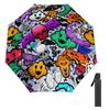 1 шт. Автоматический зонт с эффективным автоматическим механизмом и ветроустойчивым каркасом, разработанный для путешествий, в стиле граффити