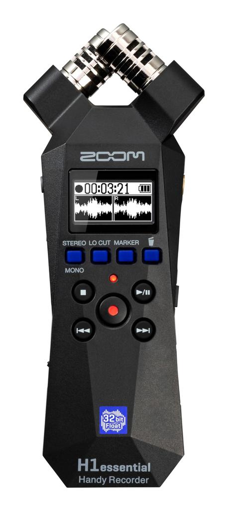 Zoom H1essential Handy Recorder Black 32bit Float Small Podcast Musical Instrument Performance ASMR Interview USB Microphone Accessibility Function