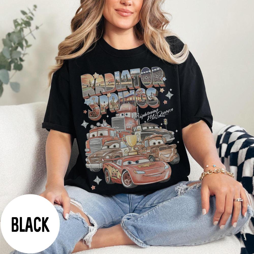 Retro Radiator Springs Cars Movie Shirt Lightning McQueen Shirt Cars Movie Shirt Family Trip 2026 Shirts
