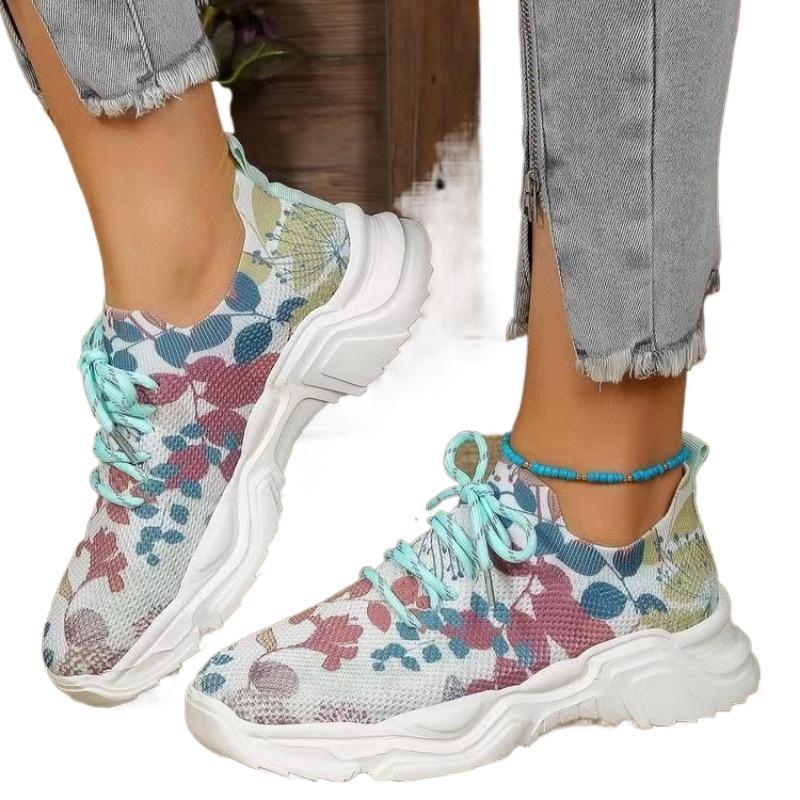 2024 Fashion Women's Sports Shoes Advanced Design Printed Breathable Lightweight Running Shoes Tennis Shoes Sports Casual Summer