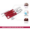 VICTORINOX SwissCard Nail Care Translucent with 13 Functions Nail Glass Nail Aid Tool, Red, (Nail File, Polisher, File, Scissors), Emergency/First