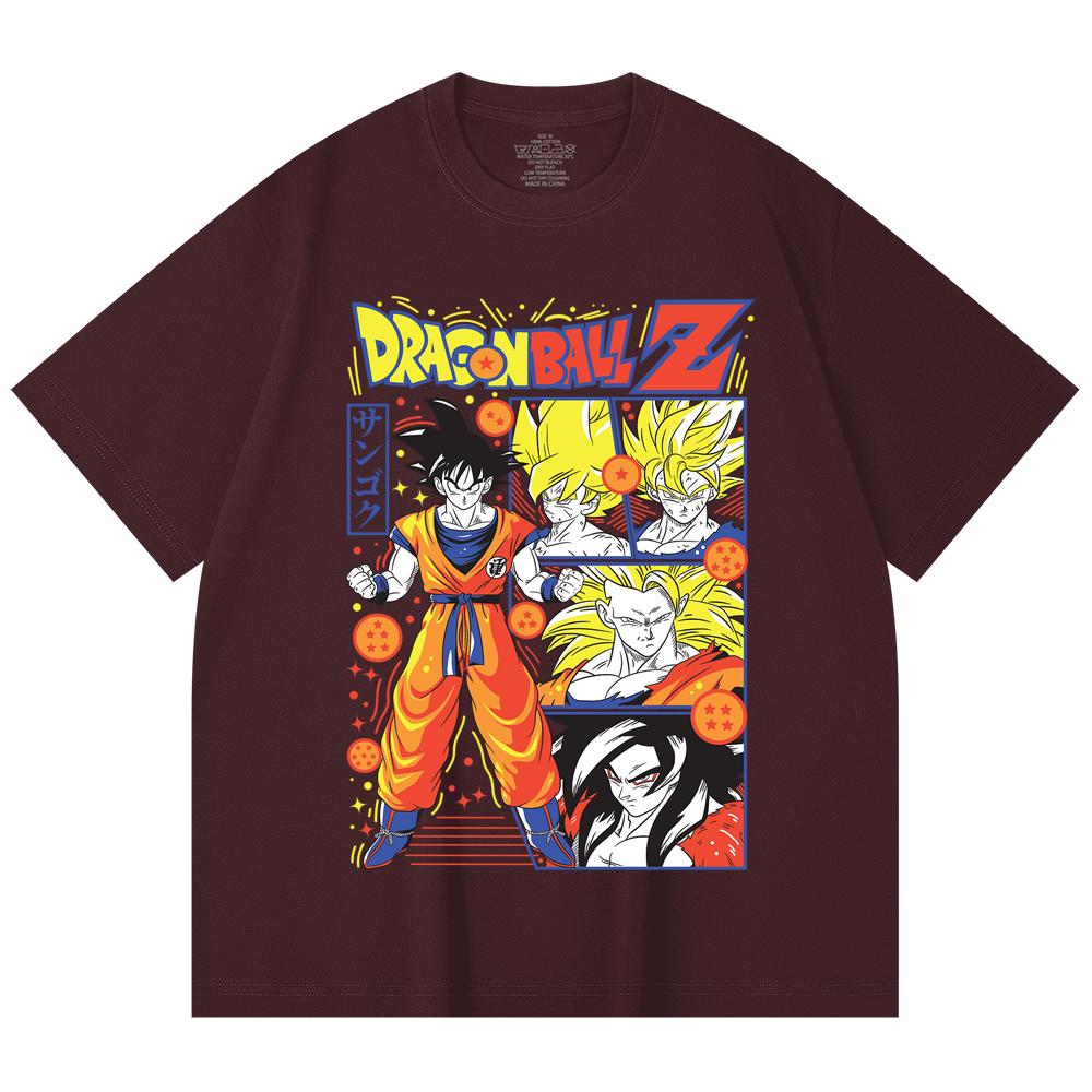 230 г/м² 100% хлопок Dragon Ball V56 Принт Goku Унисекс Тяжелая хлопковая футболка