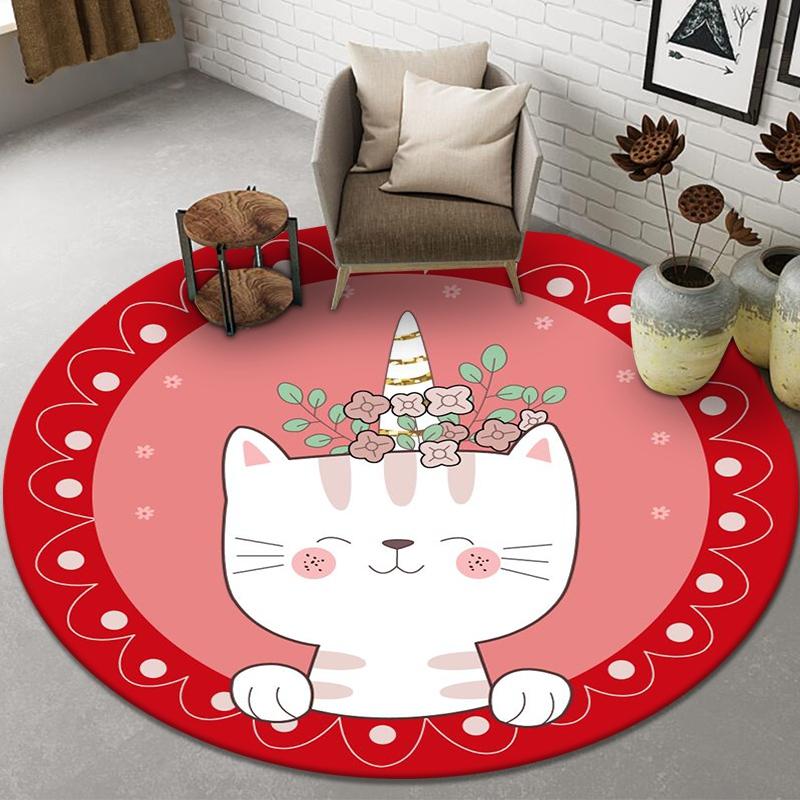 Домашний декор, противоскользящий коврик для стула, ковер для столовой, коврик для двери ванной комнаты, круглый коврик для гостиной, милый коврик для спальни с принтом лица