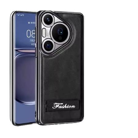 Применимо к Huawei P70pro высококачественный кожаный складной кронштейн чехол для мобильного телефона mate60 кожаный узор гальваническое покрытие простой защитный чехол