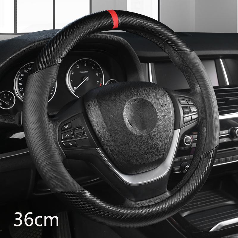 36 см кожаный + карбоновый чехол на руль автомобиля, размер S для Honda Civic Ciimo Jade SUZUKI Alto NISSAN Juke, автоаксессуары