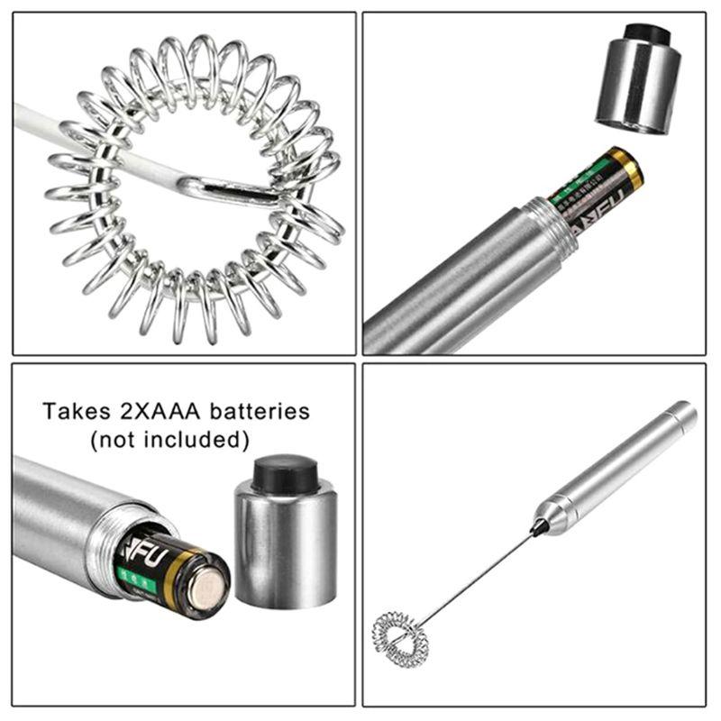 Портативный электрический ручной миксер с насадками-венчиками из нержавеющей стали