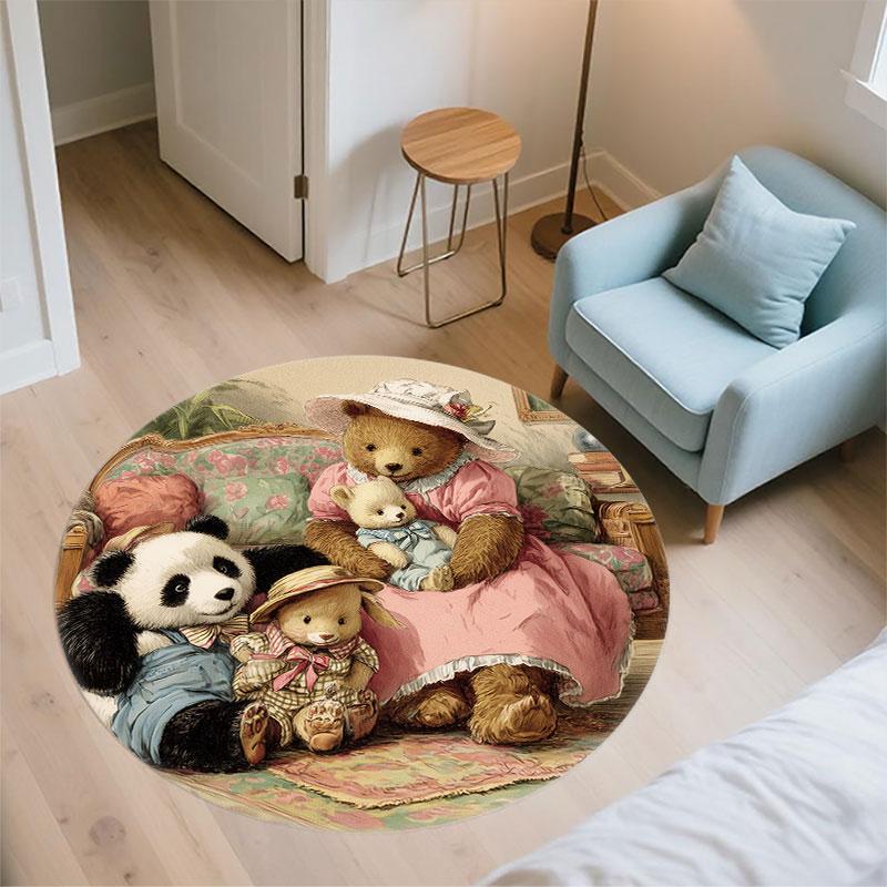 Cartoon pattern round rug,Carpet Rug for Living Room Bedroom Playroom ,Non-slip Floor Mat,Holiday Gifts and Birthday Gifts.