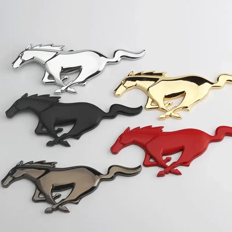 Car Sticker Ford New 2025 Hot 20x7.5CM Metal Car Front Grille Horse Badge Trunk Sticker for Ford Mustang 2.3T Shelby GT350 GT500