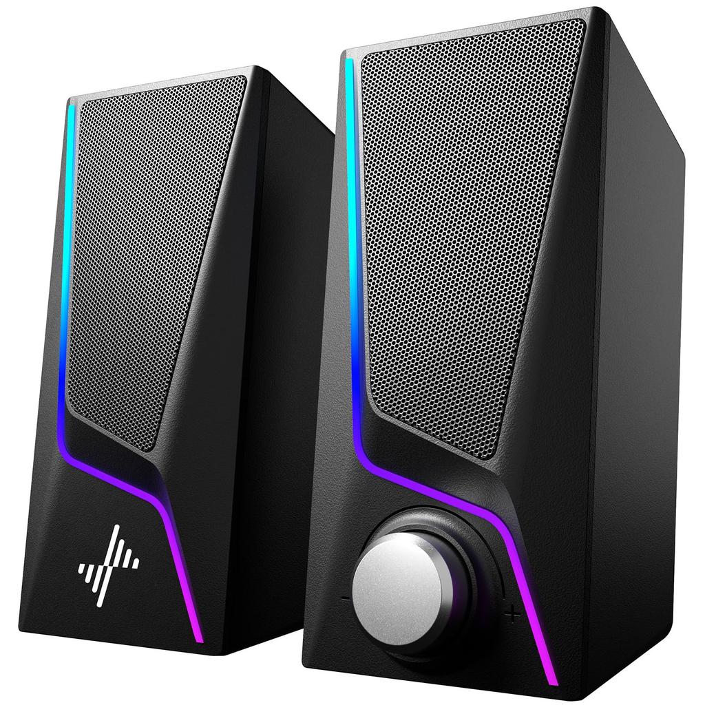 Nylavee PC Gaming Speaker PC Speaker оснащен 6 режимами светодиодной подсветки 2 портами усиления басов 2 динамиками Кабель в комплекте Совместимость с USB