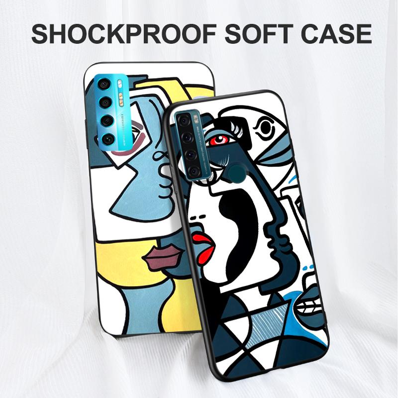 Черный чехол из ТПУ для ZTE Blade A3 A5 A7 2019 2020 A31 A51 A71 A7S V2020 L210 L8 smart vita 2022 v30 Пикассо абстрактная живопись