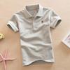 Girls and Boys 1-16 Years Old Short-sleeved T-shirt Big Children's Spring and Summer White Polo Shirt Performance T-shirt Solid Color