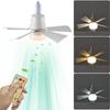 Ceiling Fan with Lamp Remote Control 3 Speeds Screw Ceiling Fans E26 Quiet with Light Dimmable E26 Socket Ceiling Fan with Light
