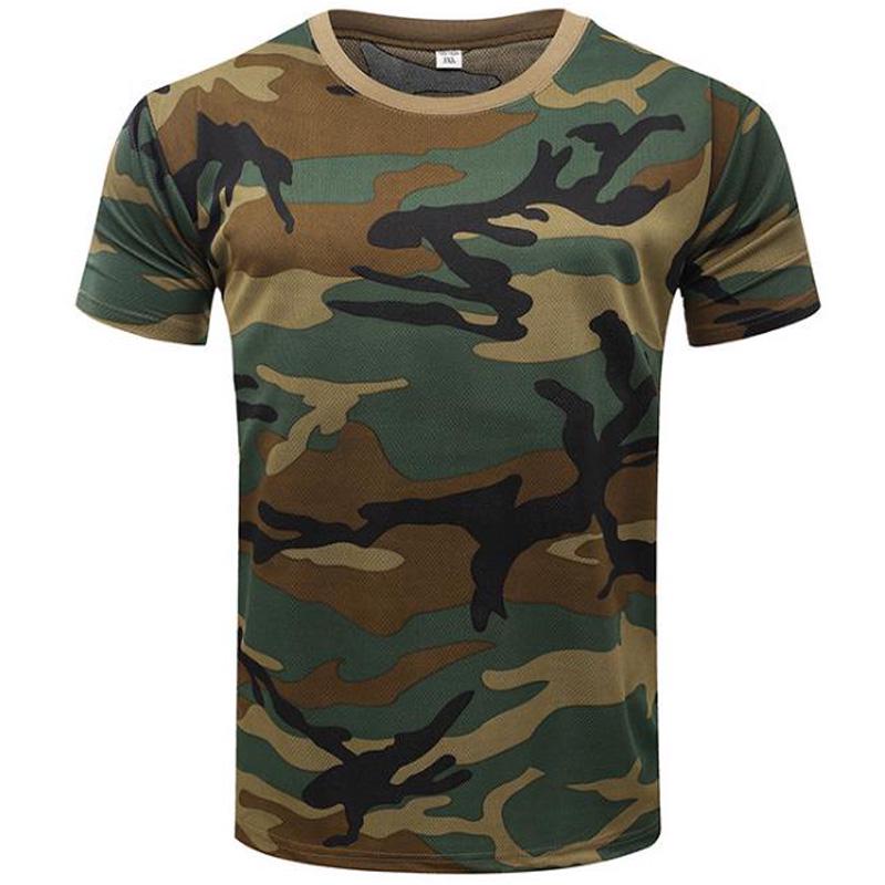 Leaf Forest Camouflage T Shirt Men Jungle Desert Camo T-shirt Quick Dry 3D Print Tops Short Sleeve Mens Gym Fitness Tee Shirts