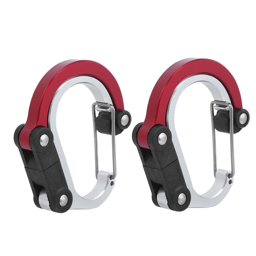 Aluminum Carabiner MultiFunction Outdoor Travelling Quick Hanging External Buckle 2 Pcs(Red )