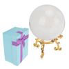 Crystal Ball Solar System Pattern Beautifully Packaged Glass Ball Ornament with Metal Stand for Home Decoration Gifts