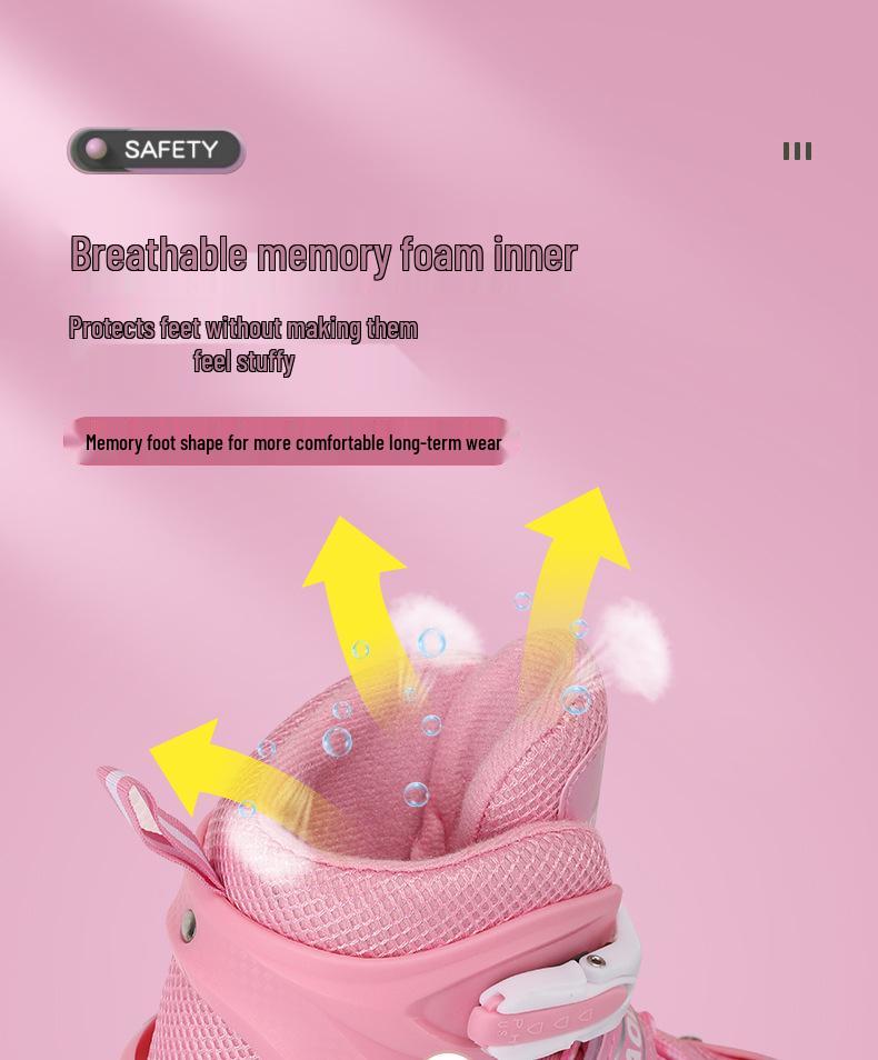 Регулируемый набор роликовых коньков с мигающими колесами для детей-начинающих