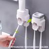 Toothbrush Holder Wall Mounted No Drilling Automatic Toothpaste Dispenser Slot Easy Install Space Saving Home Adult Gift