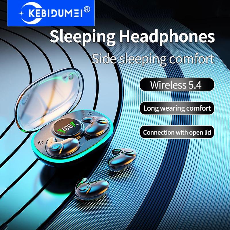 Невидимые наушники для сна Bluetooth 5.3 Наушники IPX5 Водонепроницаемые Наушники с шумоподавлением Сенсорное управление Беспроводные гарнитуры