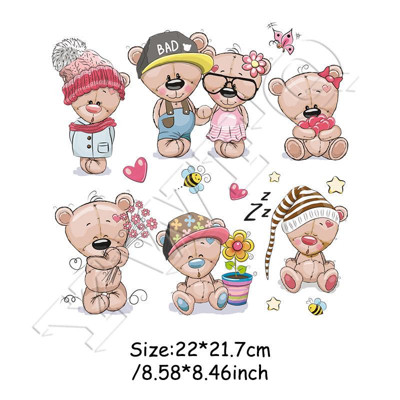 Cute Animals Heat Patches Rabbit Stickers On T-Shirts Custom Accessory Iron On Applique For Kids