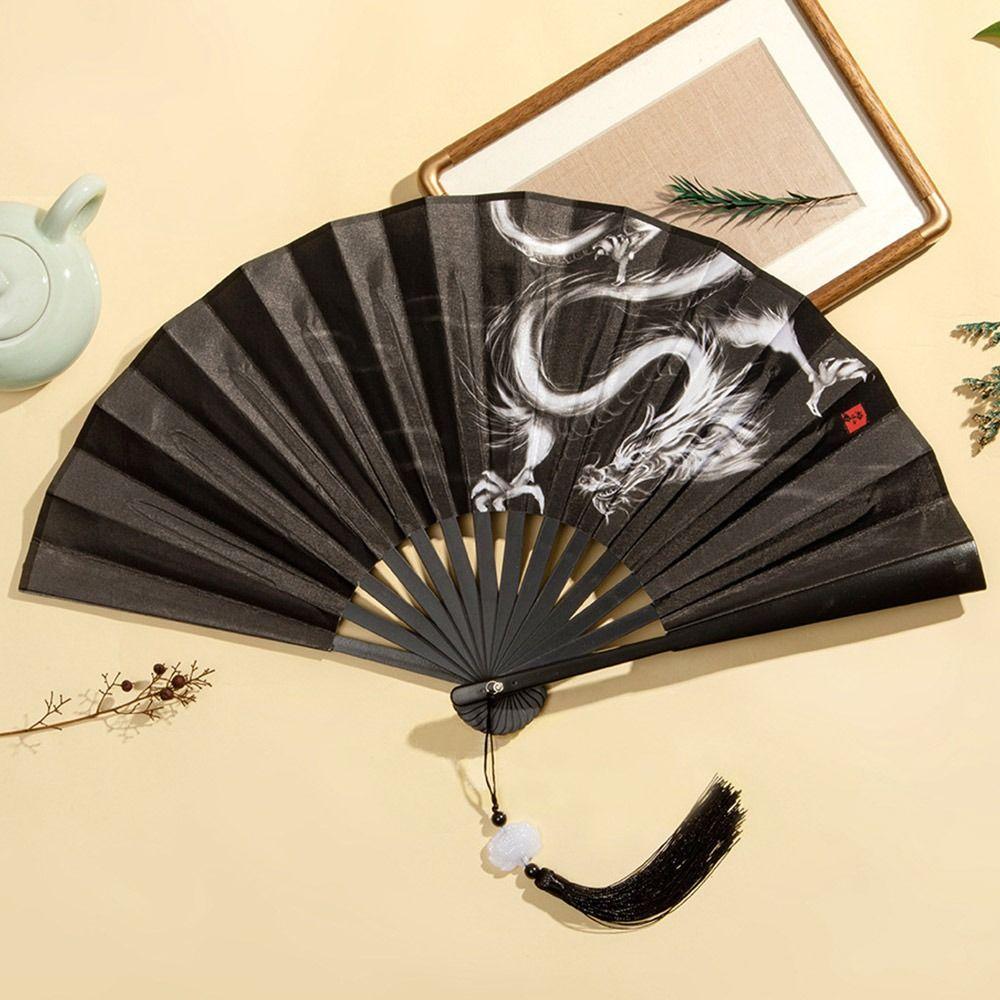 Бамбуковый ручной веер, шелковый стержень, веер для классического танца, уличный винтажный складной веер, аксессуары для одежды