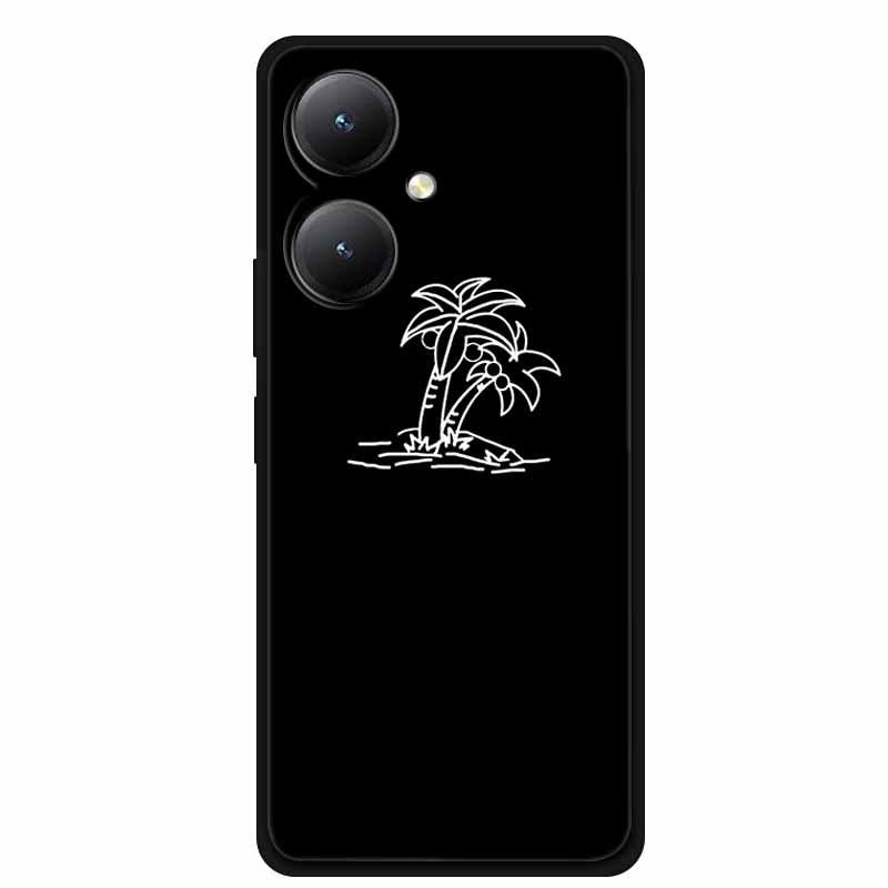 Черный мягкий чехол из ТПУ для телефонов Y27 4G, Y35, Y35m+, Y55T 5G - Дизайн с перекрестными линиями