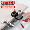 35mm Hinge Position Hole Opener Upgrade Double Fixture Drilling Jig Guide Cabinet Door Locator Aluminum Alloy Woodworking Tool