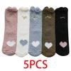 3/5 Pairs Winter Women Warm Socks Fluffy Plush Sleep Soft Cozy Girls Cute Cartoon Floor Socks