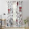 Hand Drawn French Paris Sketch Window Curtain For Kids Room Home Blinds Curtains For Living Room Bedroom Window Drapes