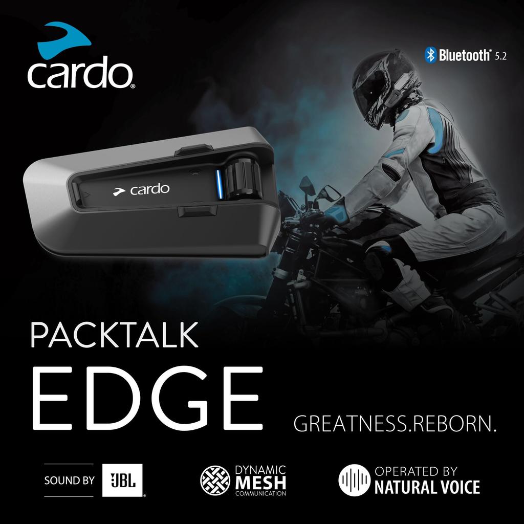 Cardo Bike Intercom PACKTALK EDGE для людей с официальным логотипом бренда, наклейка включена 1-15 PT200001-STKC0069