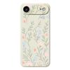 For iPhone 17 Air Case Pink Blue Flowers Pattern Printing Straight Edge TPU Phone Back Cover