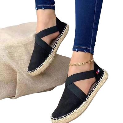 Женские мокасины Повседневные сандалии Сандалии без застежек Новые летние сандалии на платформе с перекрестными полосками Женские сандалии на плоской подошве из конопли