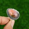 Pear Natural Rhodochrosite 925 Sterling Silver Mother Multi Stone Ring Jewelry
