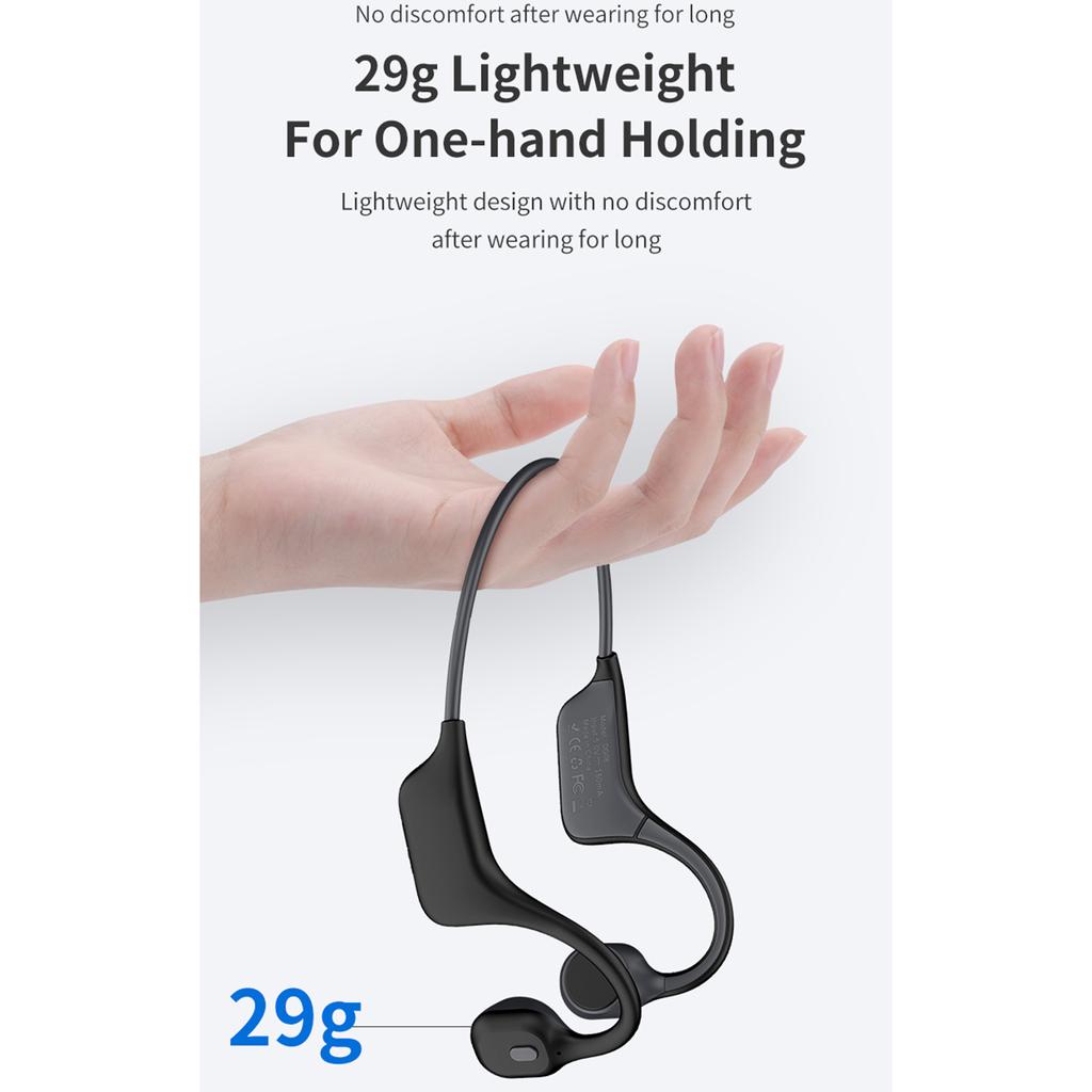 Спортивная гарнитура с открытыми ушами BT 5.0 с костной проводимостью, легкие наушники, устойчивые к поту, для подвешивания на ухо