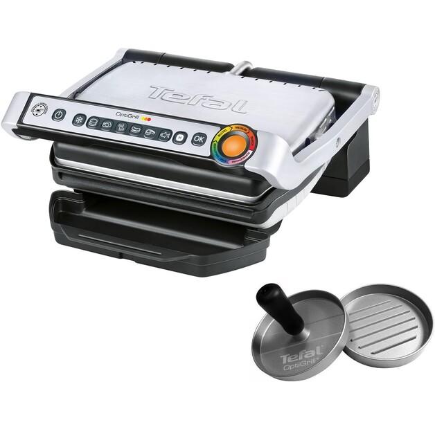 Contact Grill Tefal GC702D.HB OptiGrill Incl.. Hamburger Press